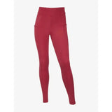 Red high-waisted lemieux young rider orla pull ons with side pockets and sleek form-fitting design ember color