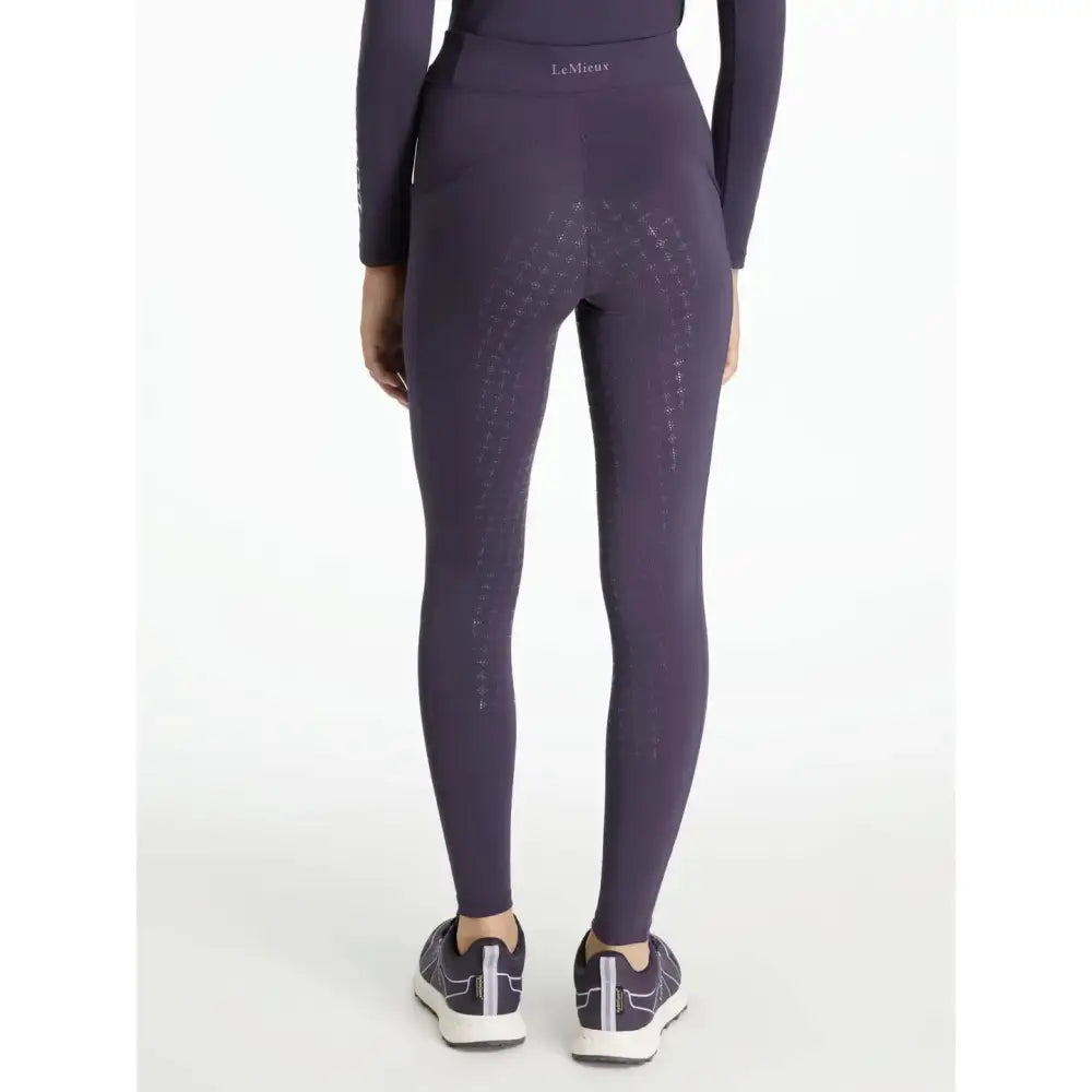 Dark purple lemieux young rider orla pull ons with subtle white stitching perfect for junior riders