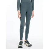 Dark green lemieux young rider orla pull ons leggings with high waist and side pockets for comfortable riding