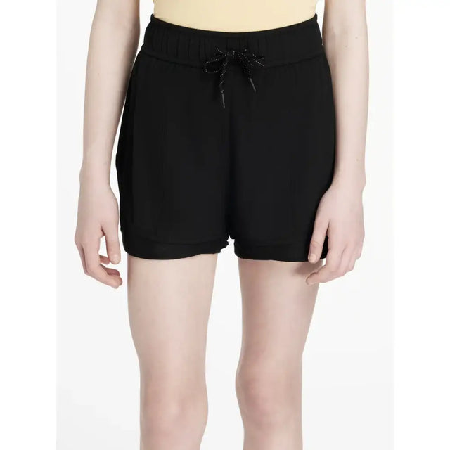 Black lemieux young rider penelope shorts with smooth lightweight fabric and subtle sheen for comfy riding sessions