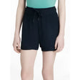 Lemieux young rider penelope shorts navy in soft stretchy fabric with drawstring and rolled cuffs for comfy rides