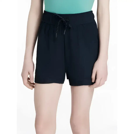 Lemieux young rider penelope shorts navy in soft stretchy fabric with drawstring and rolled cuffs for comfy rides