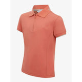 Coral lemieux young rider polo shirt with jacquard rib collar and subtle embroidered logo on the chest and half-zip