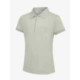 A light green lemieux young rider polo shirt pistachio with short sleeves subtle chest embroidery and zipper placket