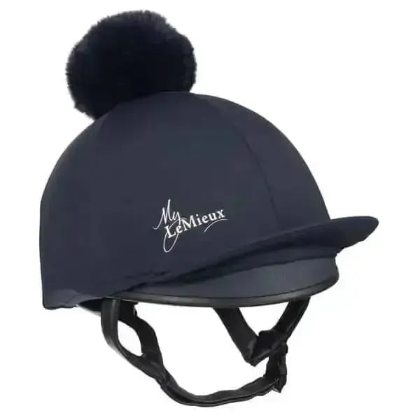 LeMieux Young Rider Pom Pom Hat Silk Indigo Hat Silks