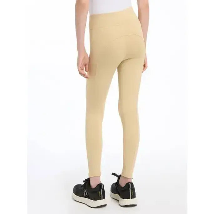Beige lemieux young rider pull on breech with smooth technical fabric harnesses for active riders