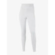 White high-waisted lemieux young rider pull on breech leggings with sweat-wicking technical fabric harnesses