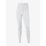 White high-waisted lemieux young rider pull on breech leggings with sweat-wicking technical fabric harnesses