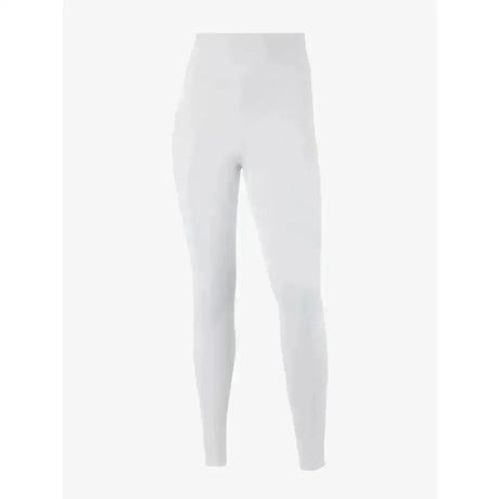 White high-waisted lemieux young rider pull on breech leggings with sweat-wicking technical fabric harnesses