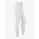 White LeMieux young rider pull on breech leggings with smooth fit and technical fabric harnesses for sweat wicking