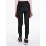 Black lemieux young rider remi breggings with high waist and subtle textured pattern perfect for young rider style