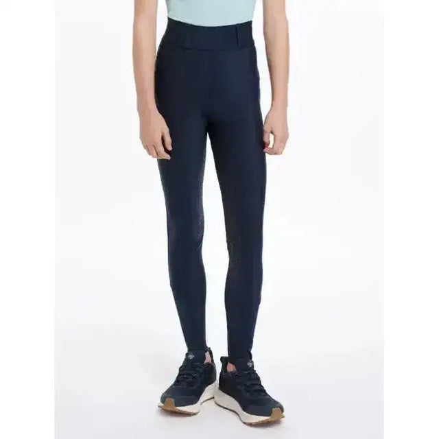 Black high-waisted lemieux young rider remi breggings navy in smooth stretch fabric for a sleek riding fit