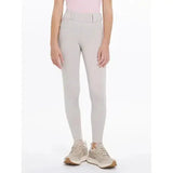 Light gray lemieux young rider remi breggings stone with high waist and subtle stitching in form-fitting riding pants