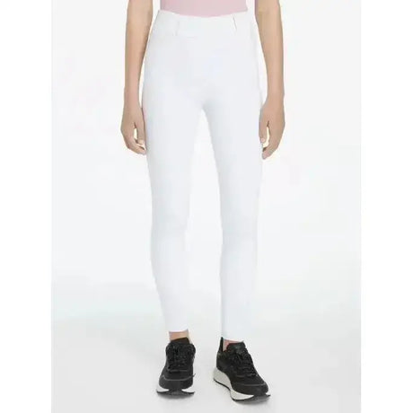 White lemieux young rider remi breggings with high-waisted sleek fit perfect for riding in remi breggings white style