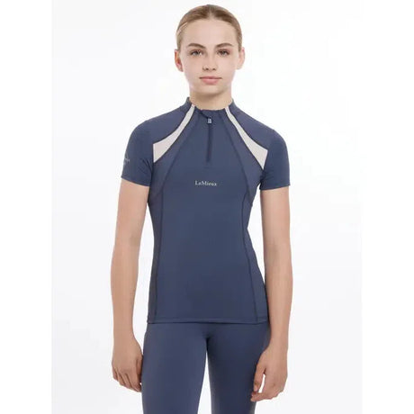 Lemieux Young Rider Short Sleeve Mia Mesh Base Layer Dusk Blue Dusk Blue 7-8 years Base Layers