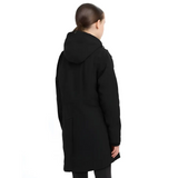 Black winter coat back view featuring the Lemieux Young Rider Skye Waterproof Coat