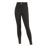 Black lemieux young rider st tropez breeches liquorice with high waist and two silver front buttons