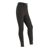 Black high waist lemieux young rider st tropez breeches liquorice with two silver buttons and sleek fit