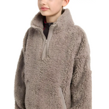 Fluffy beige Lemieux Young Rider Tia Teddy Fleece with half-zip and front pocket