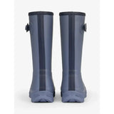 Navy blue rubber lemieux young rider wellies jay blue with black side stripes and adjustable ankle straps