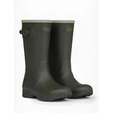 Dark olive green lemieux young rider wellies with light gray rim and brass buckle detail premium quality wellies