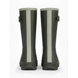 Dark olive green lemieux young rider wellies with gray stripe and black buckles designed as premium quality young rider wellies