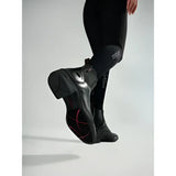 Black leather lemieux zip paddock boot black showing pink stitching on the sole for stylish riding boots