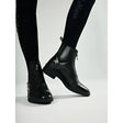 Black leather lemieux zip paddock boot black with zipper closures and low heel for riding or casual wear