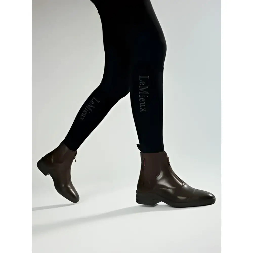 Brown leather lemieux zip paddock boot with side zipper and low heel perfect for riding in paddock boot brown style