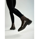 Lemieux zip paddock boot brown leather with side zipper and sturdy rubber sole perfect for riding and paddock use