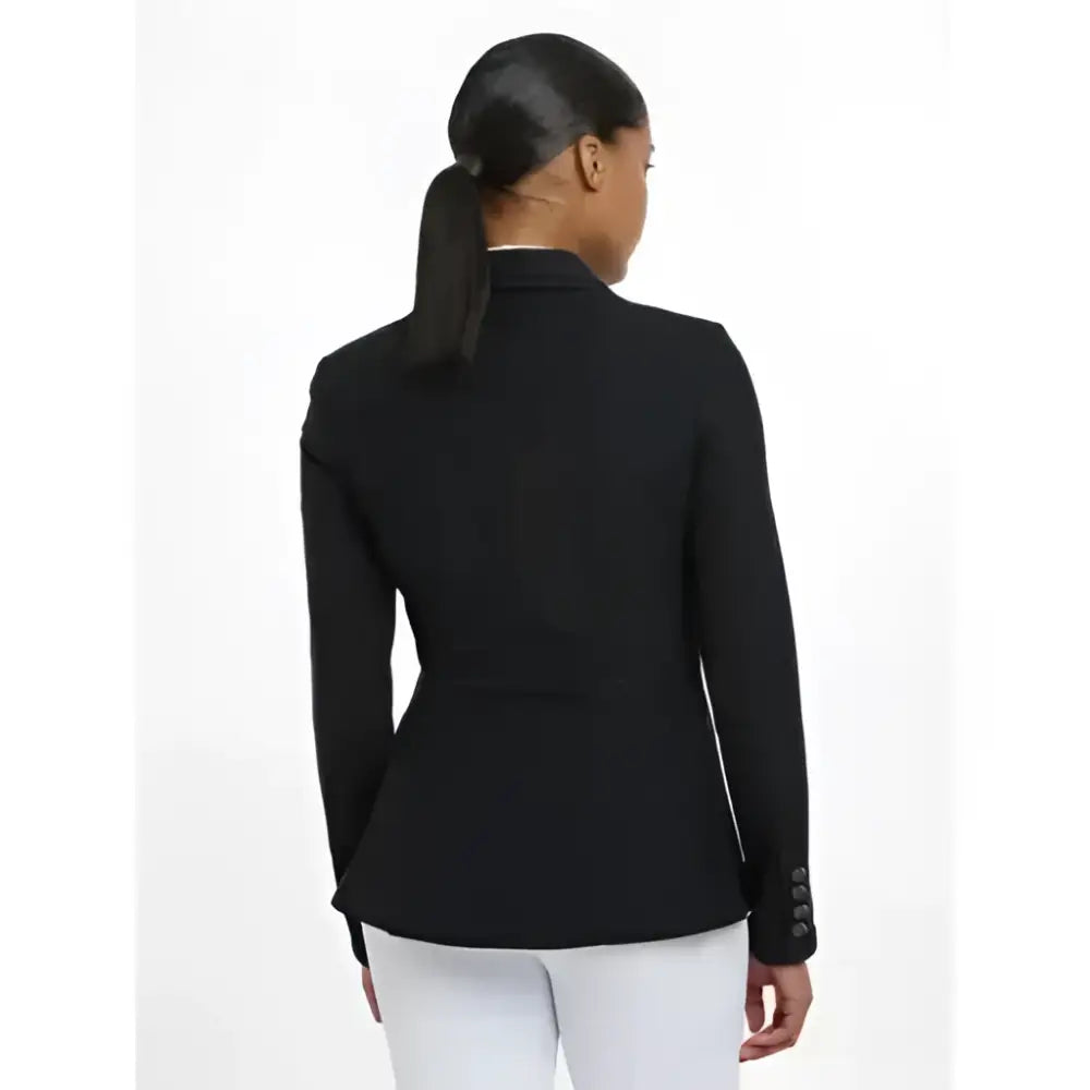 Black tailored lemieux zoe jacket navy with structured fit and three-button cuffs perfect for equestrian use