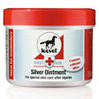 Red-lidded white jar of leovet silver ointment with colloidal silver for mud fever and wound care after injuries