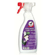 White plastic leovet stain eraser spray bottle with red trigger and purple label for removing persistent stains on curry