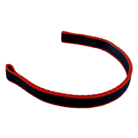 Libbys browband curved navy blue and red double ply webbing standard browband for equestrian tack
