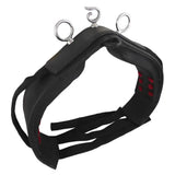 Black rubber horse halter with silver metal rings and hooks for libbys driving saddle webbing tugs and belly band