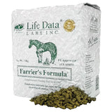 Life data farriers formula 5kg refill bag in white for hoof care from life data labs inc showing back side label