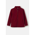A rich burgundy lighthouse ashby waterproof fleece jacket with full zipper and stand-up collar for outdoor teams