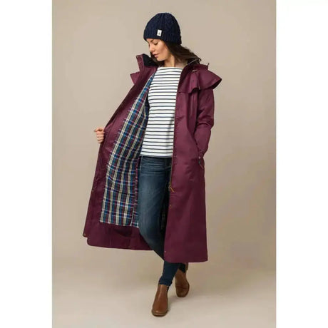 Lighthouse Outback Full Length Waterproof Raincoat Plum 6 Outdoor Coats & Jackets Barnstaple Equestrian Supplies