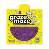 Purple textured likit graze maze slow feeding lick mat for horses made from durable non toxic material with horse patterns