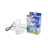 Clear plastic horse halter with blue silver carabiner clip for likit holder clever horse toy treats horse toys