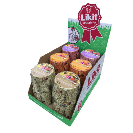 Colorful cylindrical cookie dough packages with vibrant fruit-themed labels in the likit winter assortment