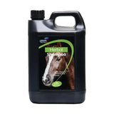 Black plastic jug of lillidale herbal shampoo with natural herb extracts and long lasting fragrance featuring horse label