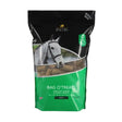 Green and black resealable lincoln bag o treats refill pouch with high fibre horse treats and white horse image