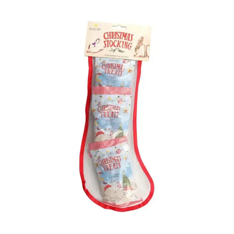 Red-trimmed lincoln christmas stocking filled with festive holiday treats perfect for christmas horse bix fans