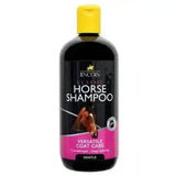 Black lincoln classic horse shampoo bottle with yellow cap and pink label showing horse image time favourites