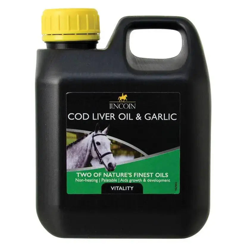 Lincoln Cod Liver Oil & Garlic 1 Litre Horse Supplements Barnstaple Equestrian Supplies