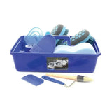 Blue plastic tack tray with assorted horse grooming tools from the lincoln complete grooming kit for easy grooming