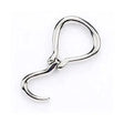 Shiny silver metal folding hoof pick with smooth curved hook and looped top for easy horse grooming use