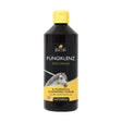 Black plastic bottle with yellow cap and label of lincoln fungiklenz effective antifungal shampoo for horses