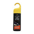 Yellow and black lincoln glycerine gel soap bottle with hook for hanging designed for cleaning horse tack